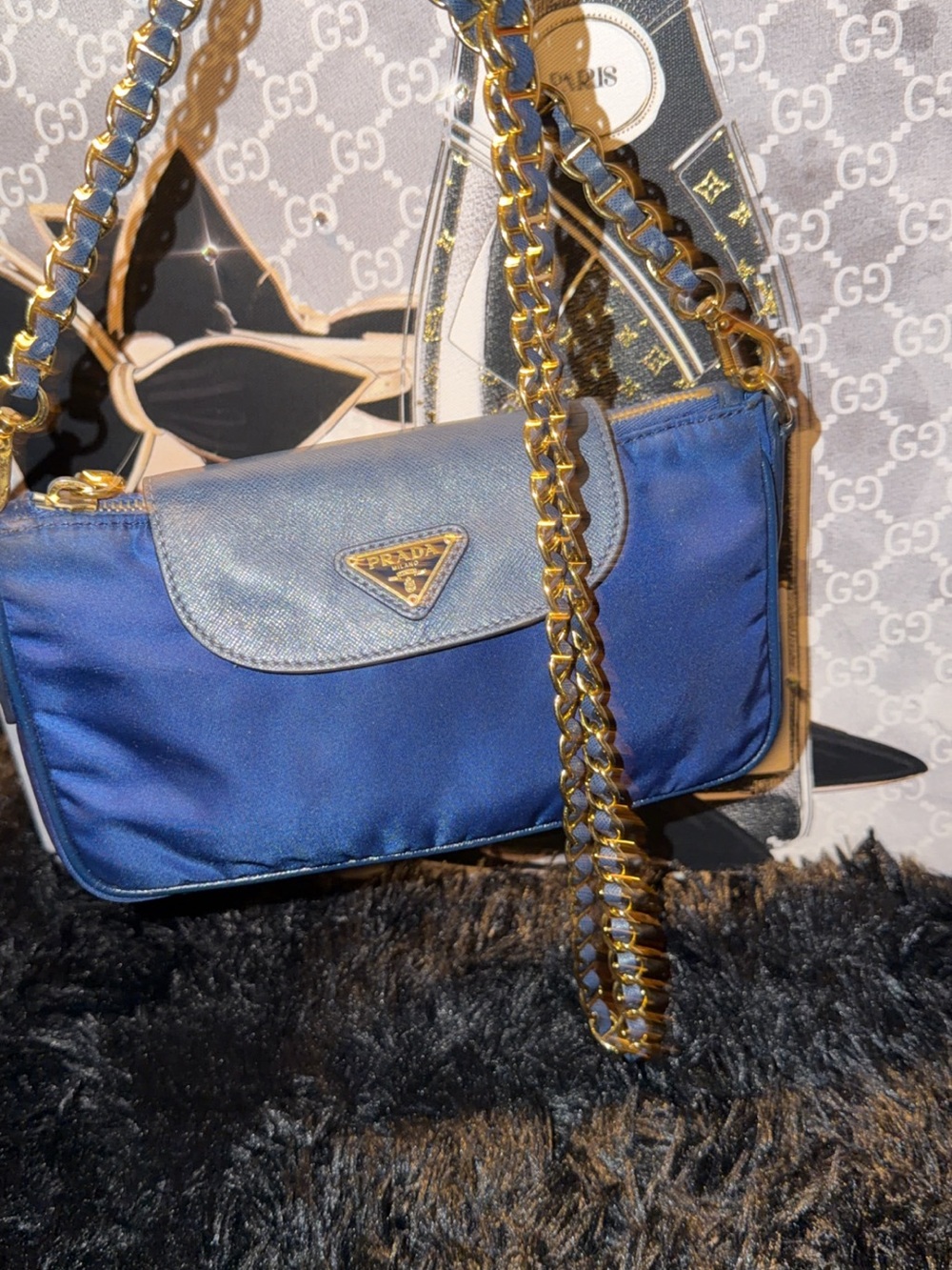 Prada Pre-Owned Tessuto Chain Crossbody bag